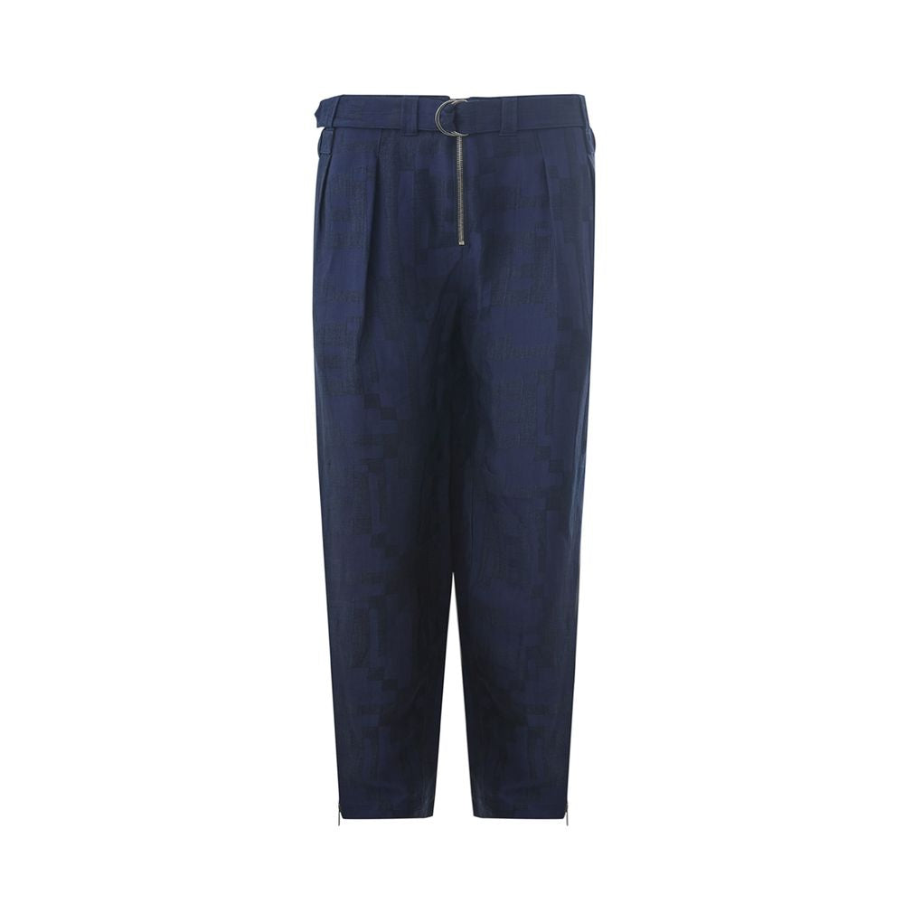 Emporio Armani Blue Linen Casual Pants