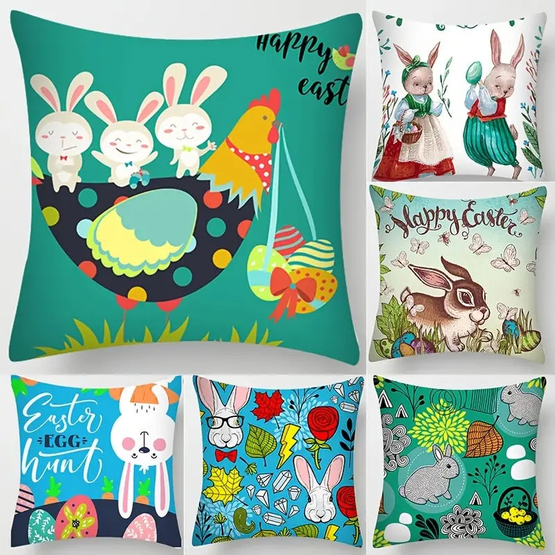 Easter Watercolor Bunny Pillowcase for Home and Office