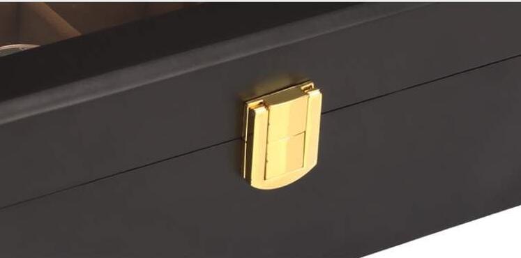 Black Matte 6-Slot Spray Paint Wooden Watch Box