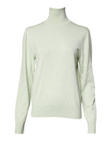 Dolce & Gabbana Light Green Wool Turtleneck Pullover Sweater