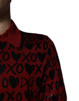 Dolce & Gabbana Red Cotton XOXO Collared Polo T-shirt