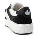 Dsquared² Black And White Leather Athletic Sneakers