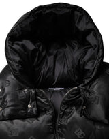 Dolce & Gabbana Black Padded Puffer Hooded Full Zip Cropped Jacket