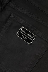 Dolce & Gabbana Black Cotton Mid Waisted Skinny Denim Jeans