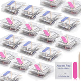 48 Sets Disposable Manicure Kit 3-Piece Nail Files Set Includes Nail File 100/180 Grit Wood Stick Nail Polish Remover Pads for Nails Design Stamping Polish Manicure Art Tool