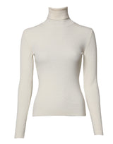 Dolce & Gabbana Cream Long Sleeves Turtleneck Slim Sweater