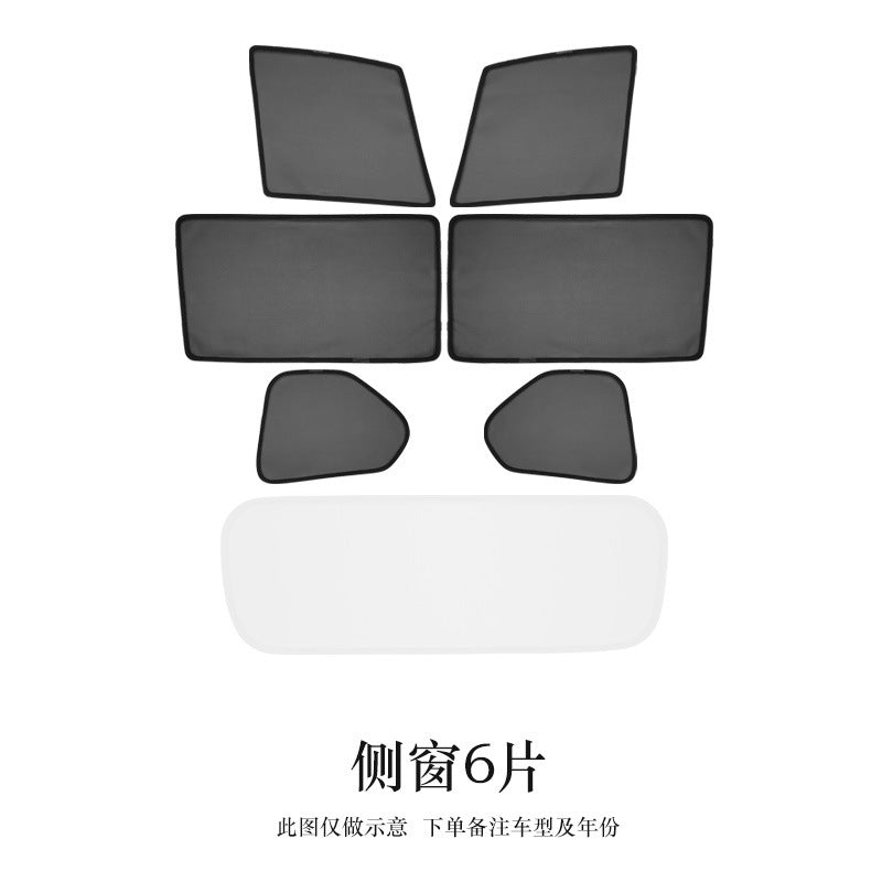 Car Sunshade with Six-Layer Insulation and Privacy Mesh