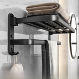 Bathroom Storage Rack - No Punching Space Aluminum Towel Holder