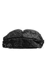 Dolce & Gabbana Black Gray Leopard DG Logo Belt Waist Fanny Pack Bag