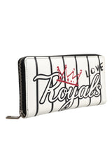 Dolce & Gabbana White Leather DG Crown Royals Continental Zip Around Wallet