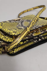 Dolce & Gabbana Green Exotic Leather DG Plaque Crossbody Clutch Bag