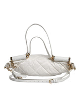Dolce & Gabbana White Quilted Logo Plaque Belt Waist Fanny Pack Bag