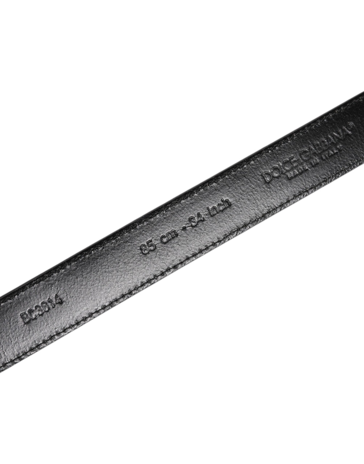 Dolce & Gabbana Gray Leather Silver Tone Metal Buckle Belt