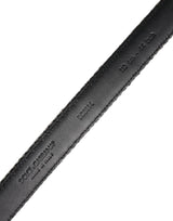 Dolce & Gabbana Black White Silver Tone Metal Buckle Belt