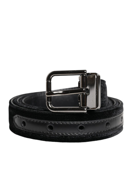 Dolce & Gabbana Black Leather Metal Buckle Classic Belt