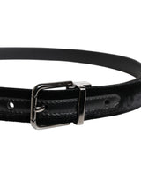Dolce & Gabbana Black Leather Metal Buckle Classic Belt