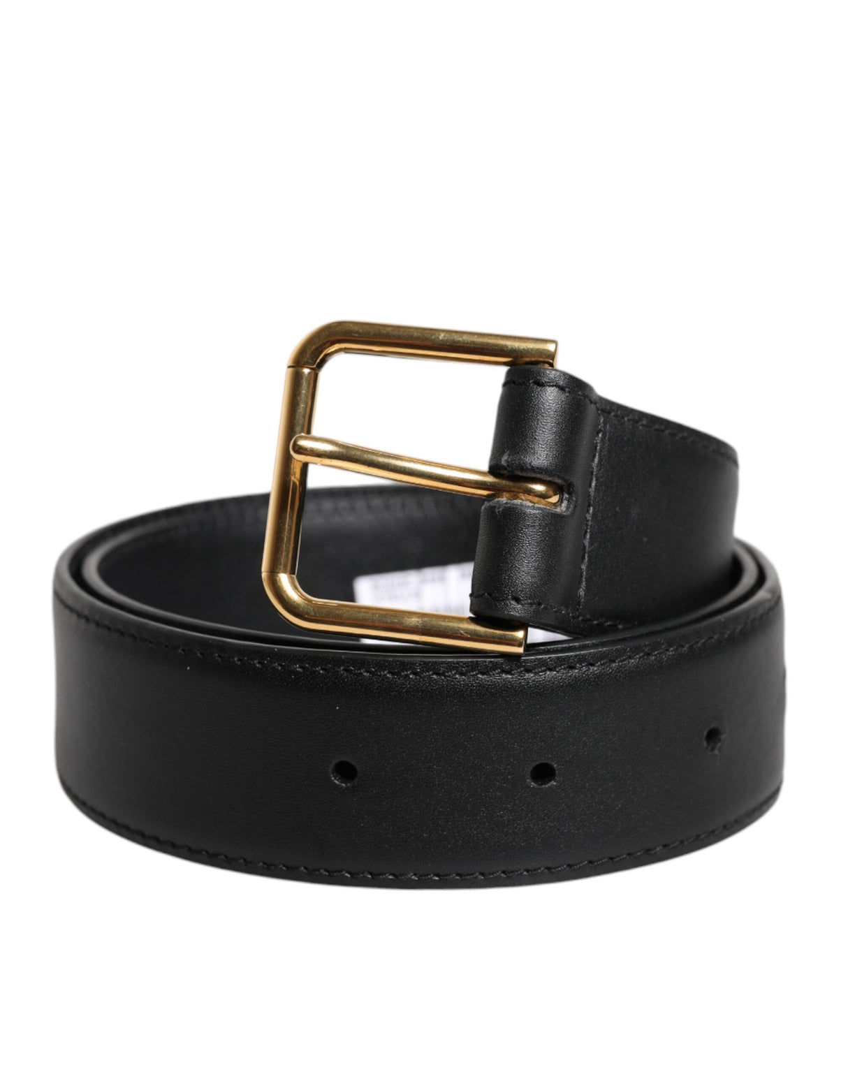 Dolce & Gabbana Black Leather Metal Buckle Classic Belt