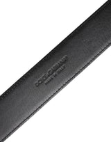 Dolce & Gabbana Black Leather Metal Buckle Classic Belt