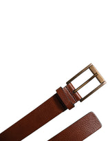 Dolce & Gabbana Brown Calf Leather Classic Metal Buckle Belt