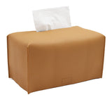 Livelab Tissue Box Cover Modern Decorative PU Leather Rectangular Tissue Box Case Organizer Holder for Vanity Countertop Night Stands Livingroom Office Desk & Car 9.5X5X5 | Camel