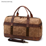 Vintage Waxed Canvas Travel Bag for Camping and Storage