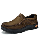 Men's Outdoor Hiking Shoes - Thick Sole Leather Boots