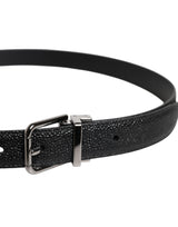 Dolce & Gabbana Black Calf Leather Classic Metal Buckle Belt