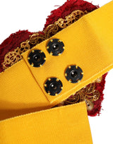Dolce & Gabbana Yellow Stretch Wide Waist Heart Embellished Belt
