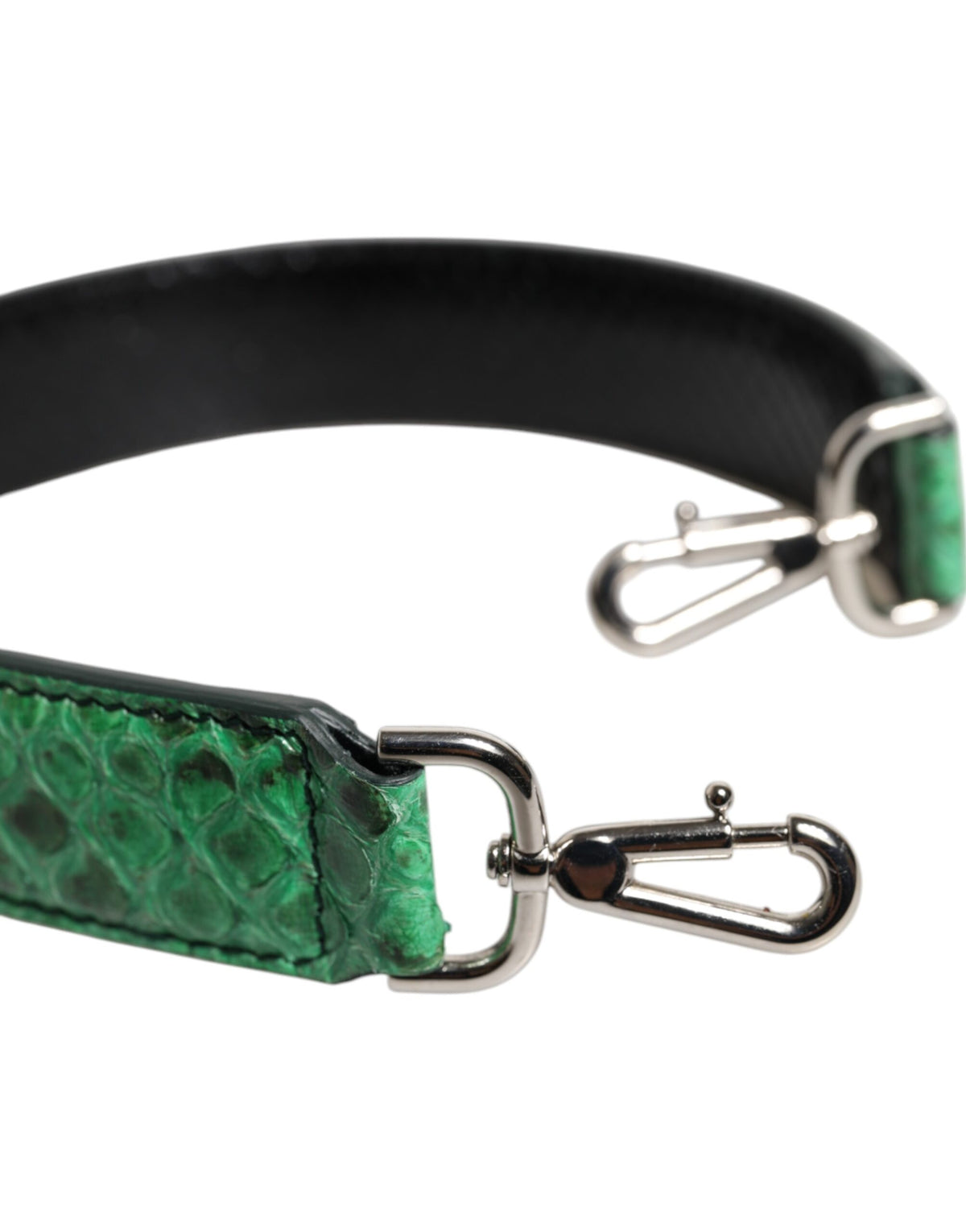 Dolce & Gabbana Black Green Exotic Leather Bag Shoulder Strap
