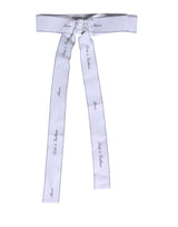 Dolce & Gabbana White Waist Ribbon Wide Bow Logo Belt