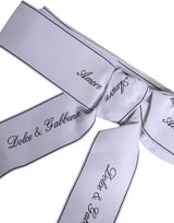 Dolce & Gabbana White Waist Ribbon Wide Bow Logo Belt