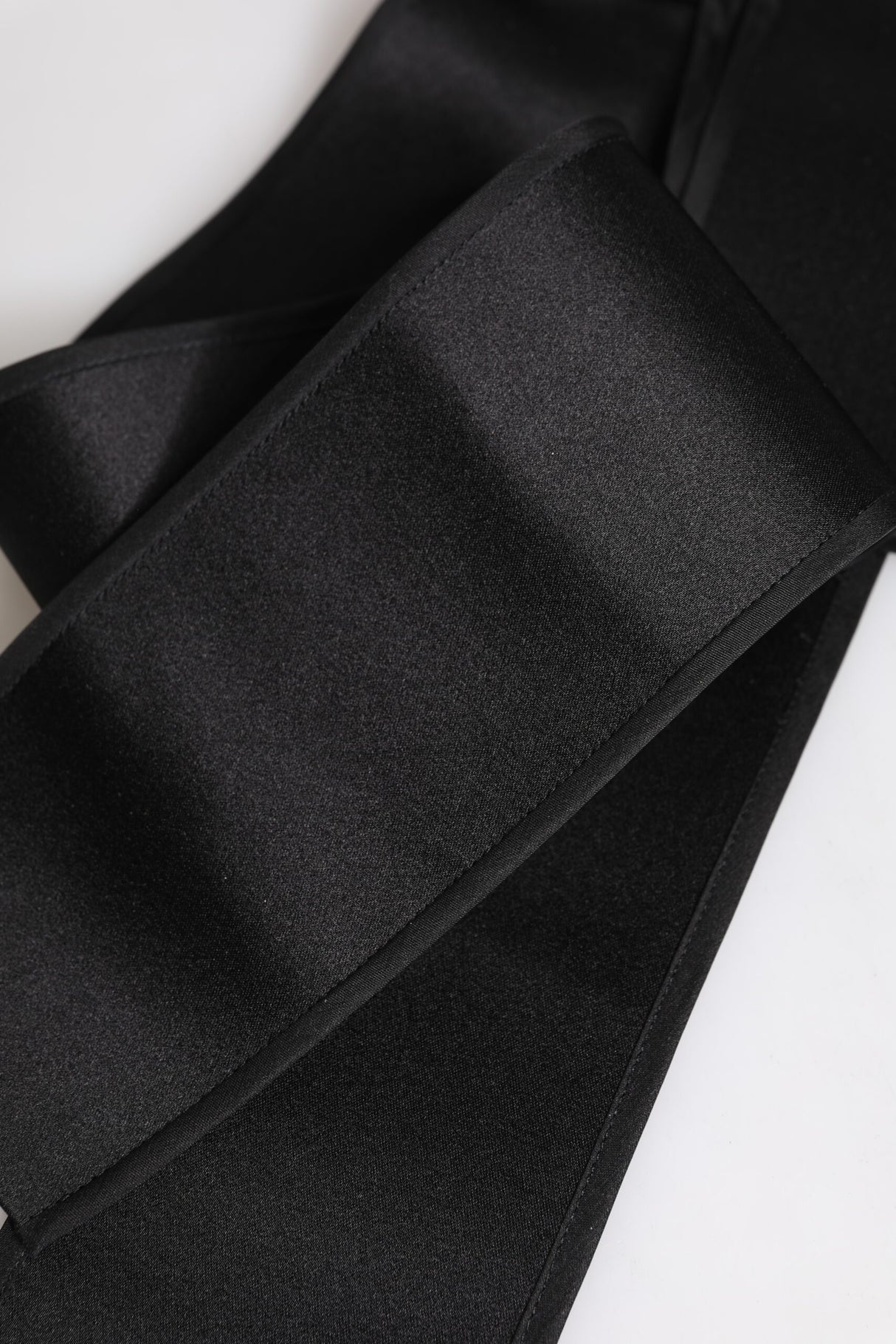Dolce & Gabbana Black Satin Wide Waist Belt