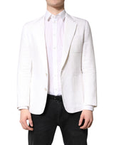 Dolce & Gabbana White Single Breasted Men Coat Blazer Suit
