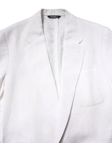 Dolce & Gabbana White Single Breasted Men Coat Blazer Suit