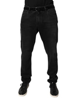 Dolce & Gabbana Black Cotton Skinny Men Denim Jeans