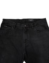 Dolce & Gabbana Black Cotton Skinny Men Denim Jeans