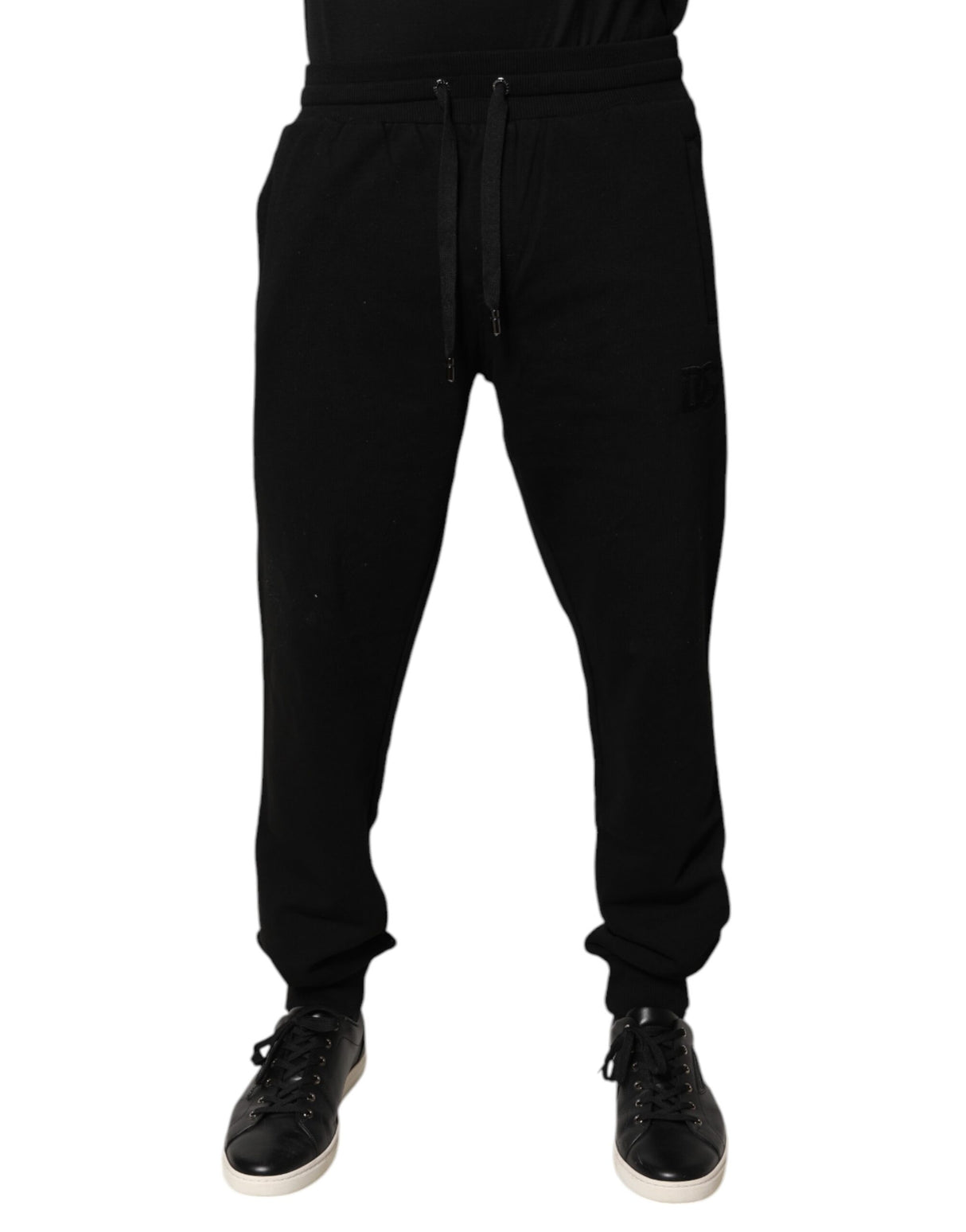 Dolce & Gabbana Black Cotton Mid Waist Jogger Sweatpants Pants