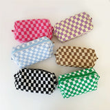 Lattice Cosmetic Bag - Knitted Fabric Makeup Organizer