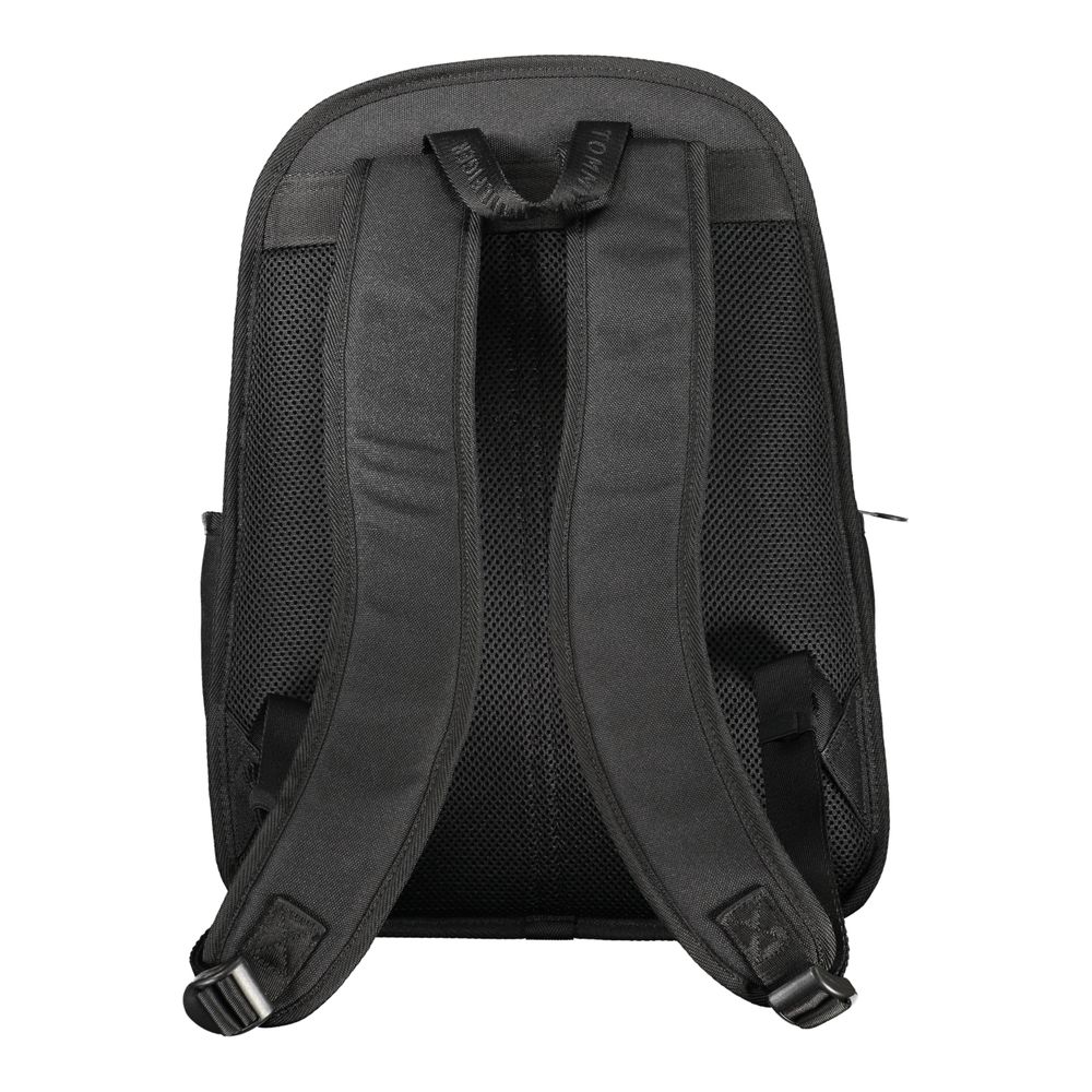 Tommy Hilfiger Black Polyester Men Backpack