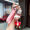 Funny Big Eye Ostrich Couple Keychain Accessories
