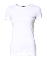 Dolce & Gabbana White Cotton Crew Neck Short Sleeves T-shirt