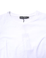 Dolce & Gabbana White Cotton Crew Neck Short Sleeves T-shirt