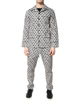 Dolce & Gabbana Black White DG Print Cotton Pajama Set Sleepwear