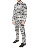 Dolce & Gabbana Black White DG Print Cotton Pajama Set Sleepwear