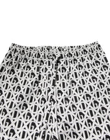 Dolce & Gabbana Black White DG Print Cotton Pajama Set Sleepwear