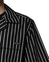 Dolce & Gabbana Black White Stripes Cotton Men Pajama Set Sleepwear