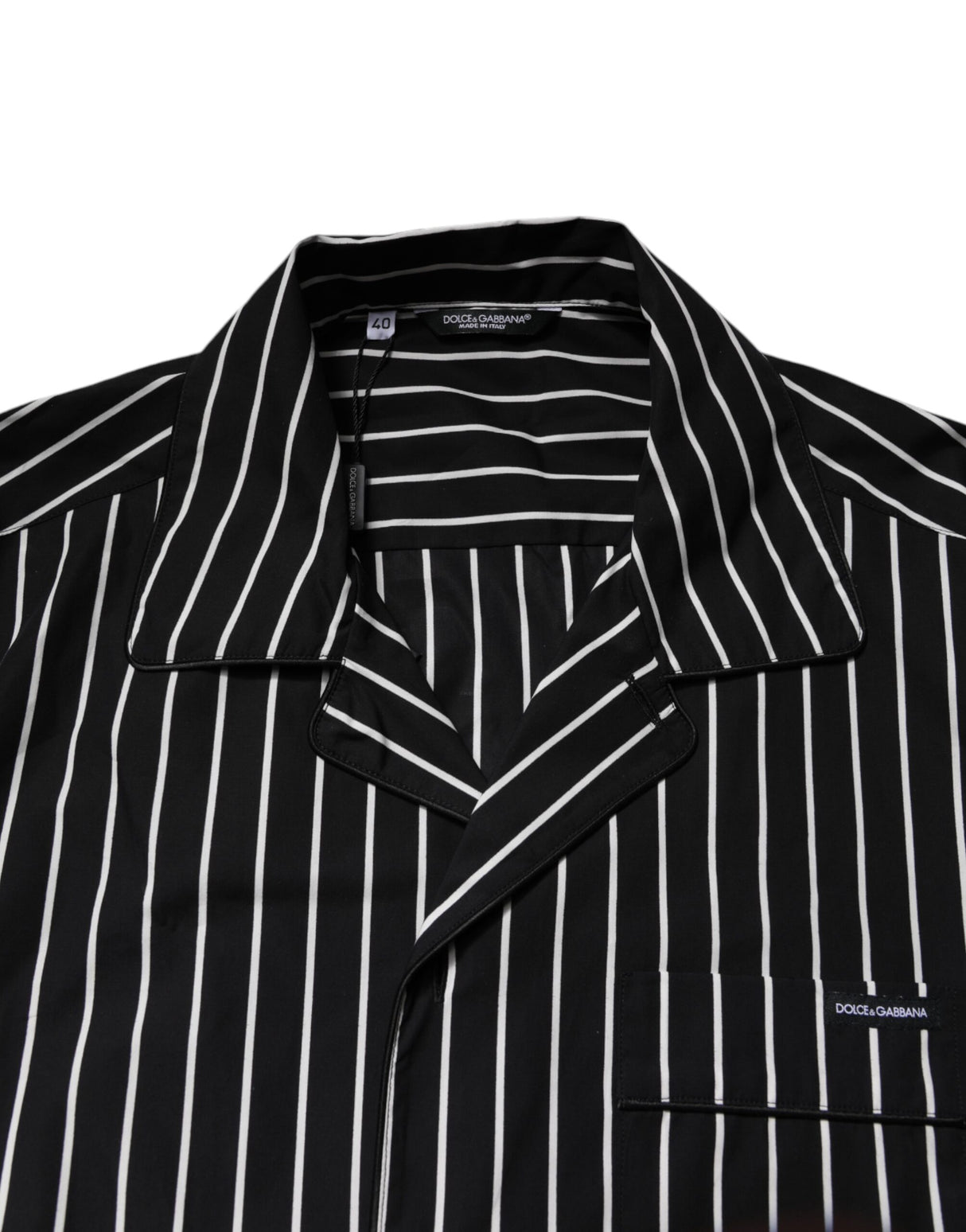 Dolce & Gabbana Black White Stripes Cotton Men Pajama Set Sleepwear