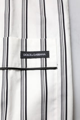 Dolce & Gabbana White Black Stripes Cotton Men Pajama Set Sleepwear