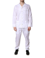 Dolce & Gabbana White Cotton Shirt Pants Pajama Set Sleepwear