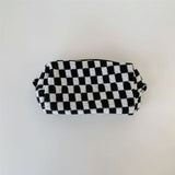 Lattice Cosmetic Bag - Knitted Fabric Makeup Organizer
